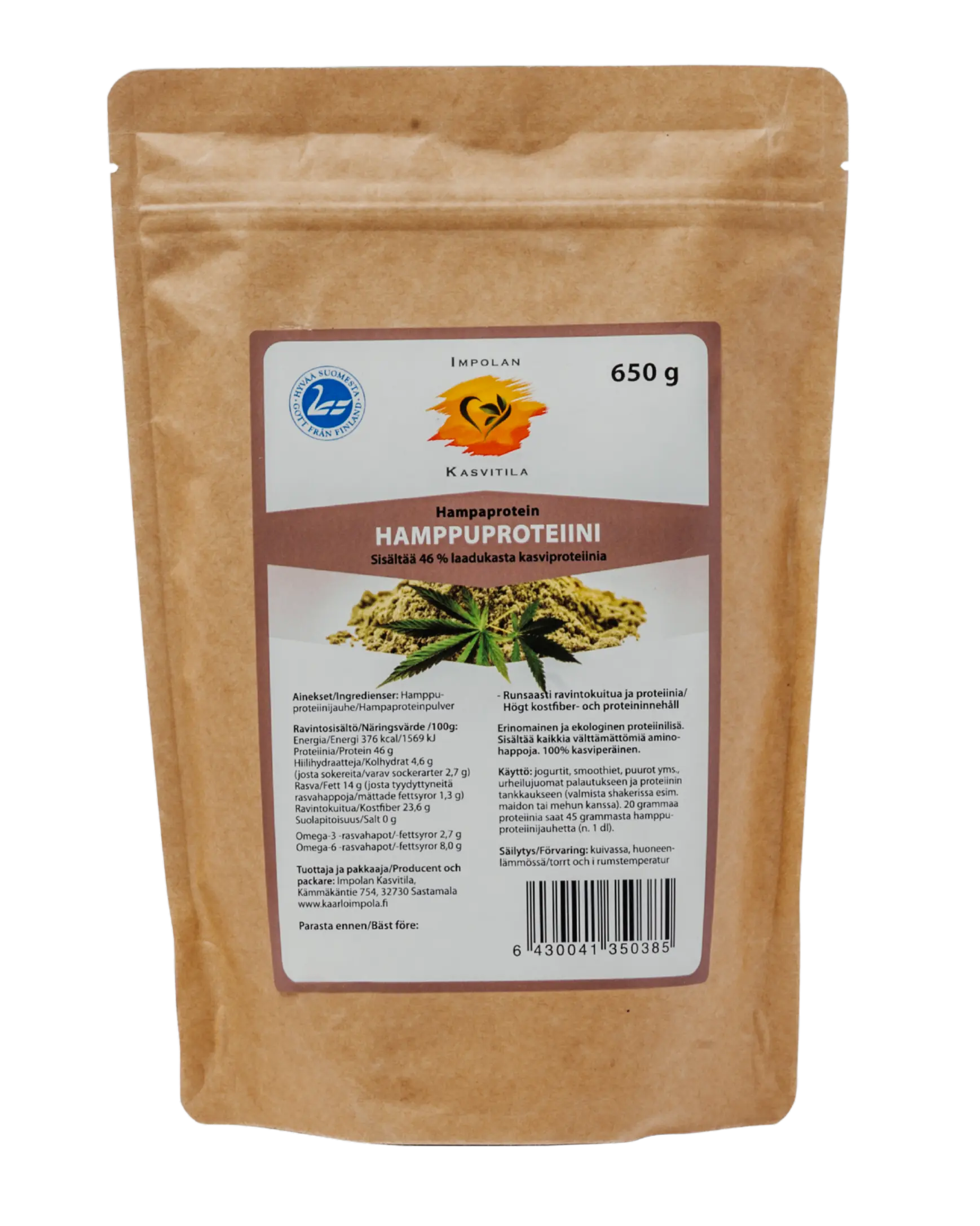 Impolan Kasvitilan Hamppuproteiini 650g