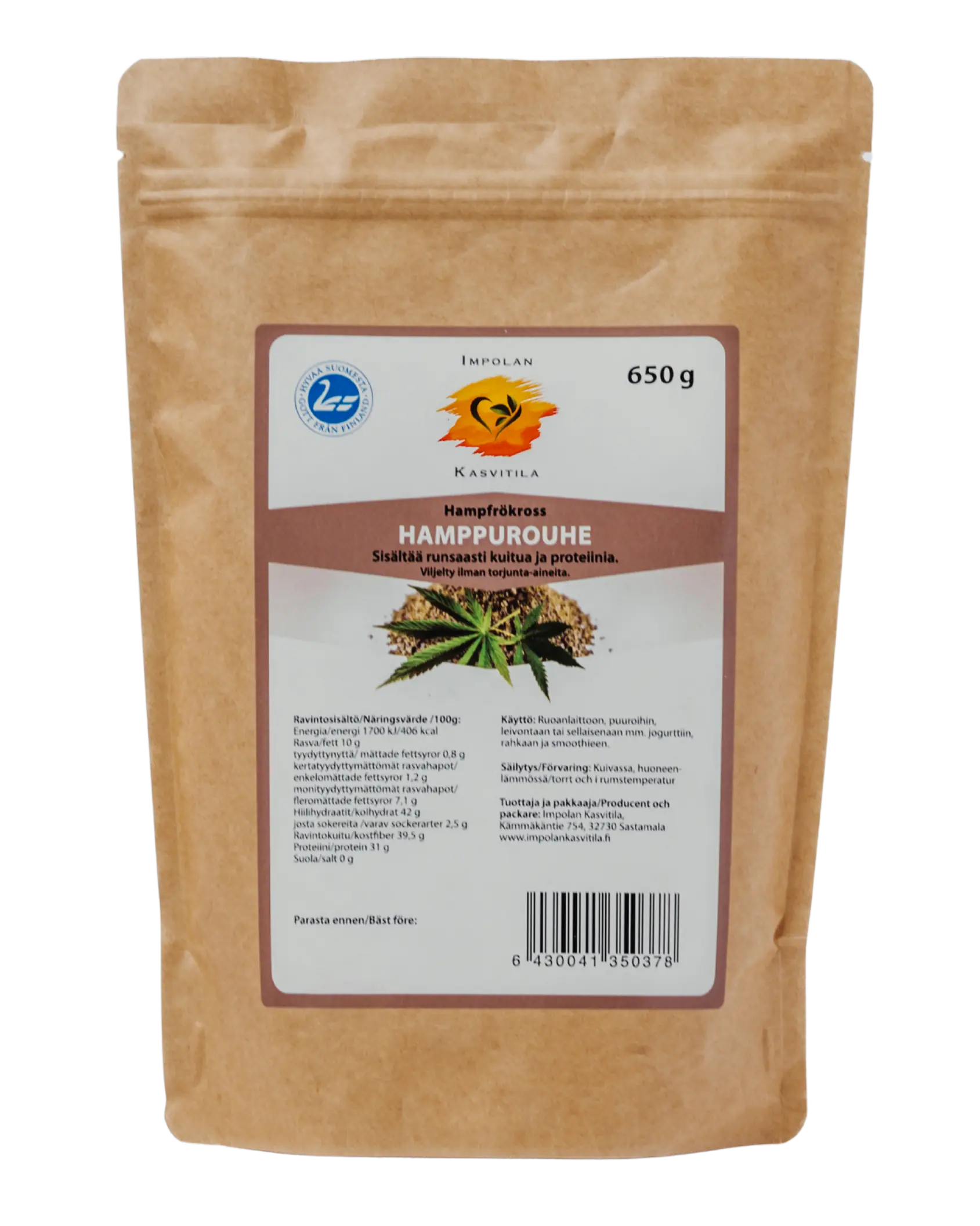 Impolan Kasvitilan Hamppurouhe 650g