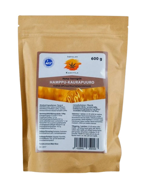 Impolan Kasvitilan Gluteeniton Hamppu-Kaurapuuro 600g