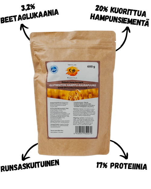 Gluteeniton Hamppu-kaurapuuro